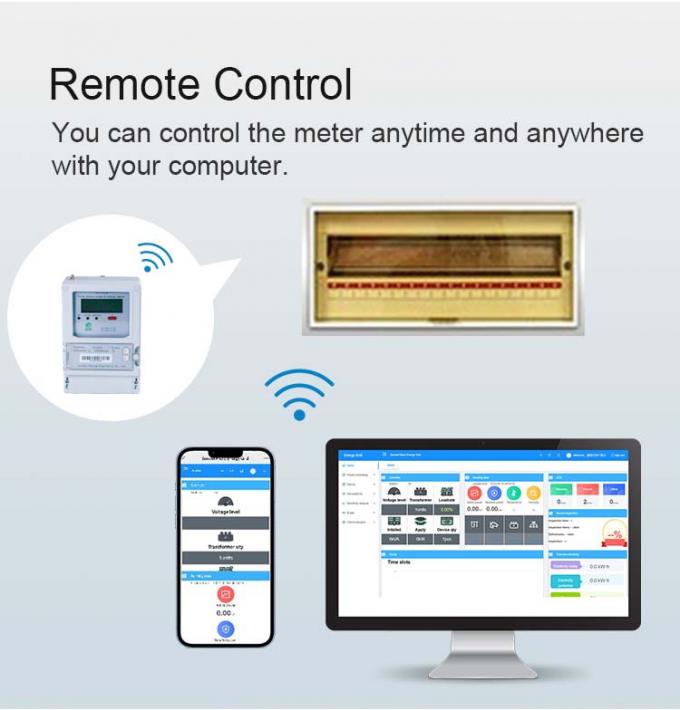 Wifi Prepaid Din Rail Power Meter 3 Phase Residential Meter Current ...