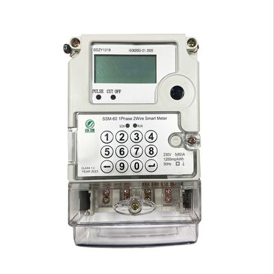 quality  White Electricity Electric Token Meter 50HZ Keypad Energy Meter Single Phase  Two Wire factory
