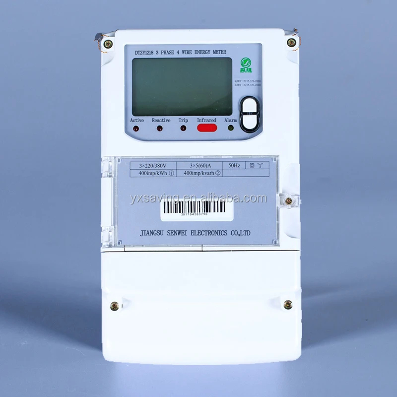 Modbus RTU Protocol Din Rail 3 Phase Energy Meter for -25C- 55C and ...