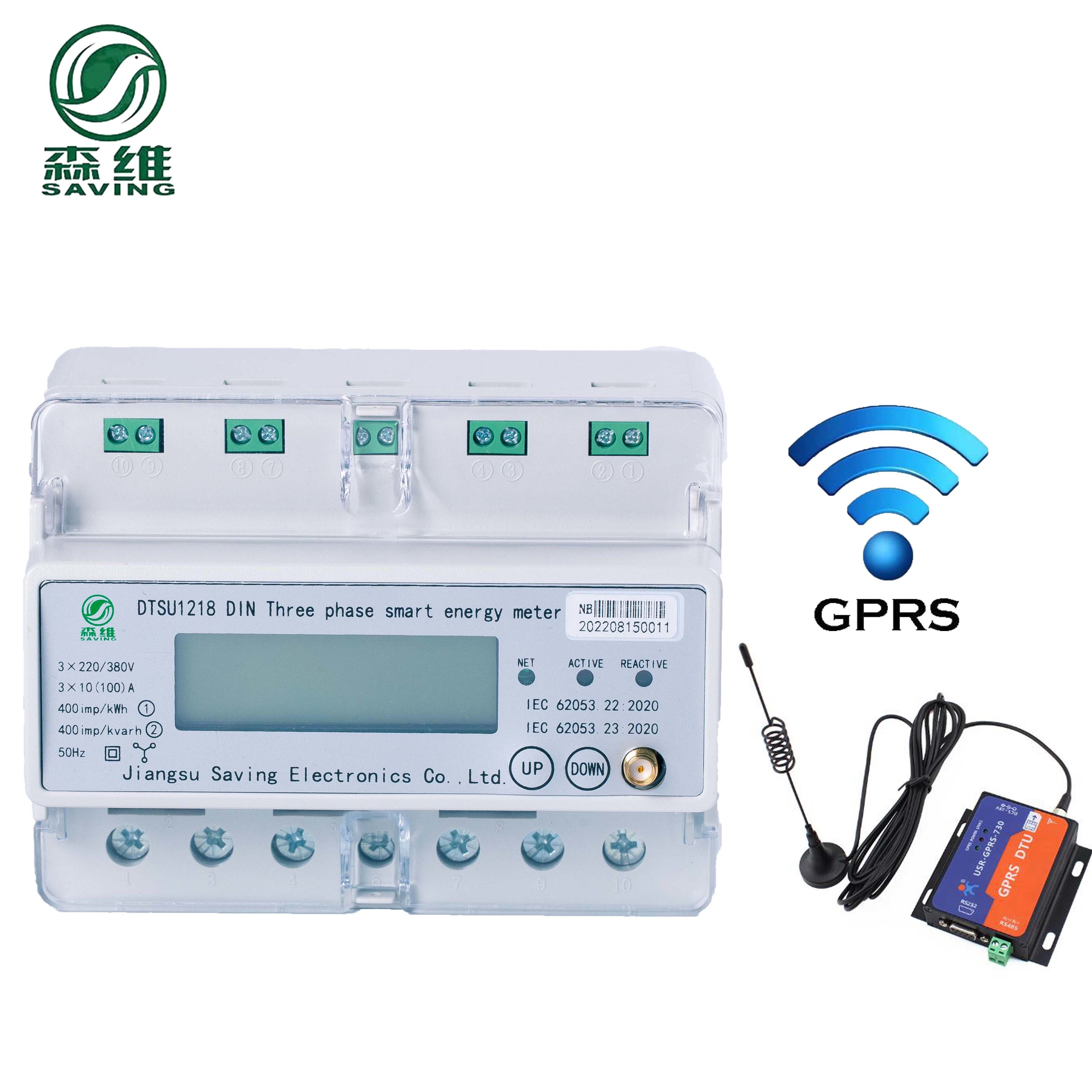 1kg 4 Wires Din Rail 3 Phase Energy Meter Wireless Wifi Lorawan ...