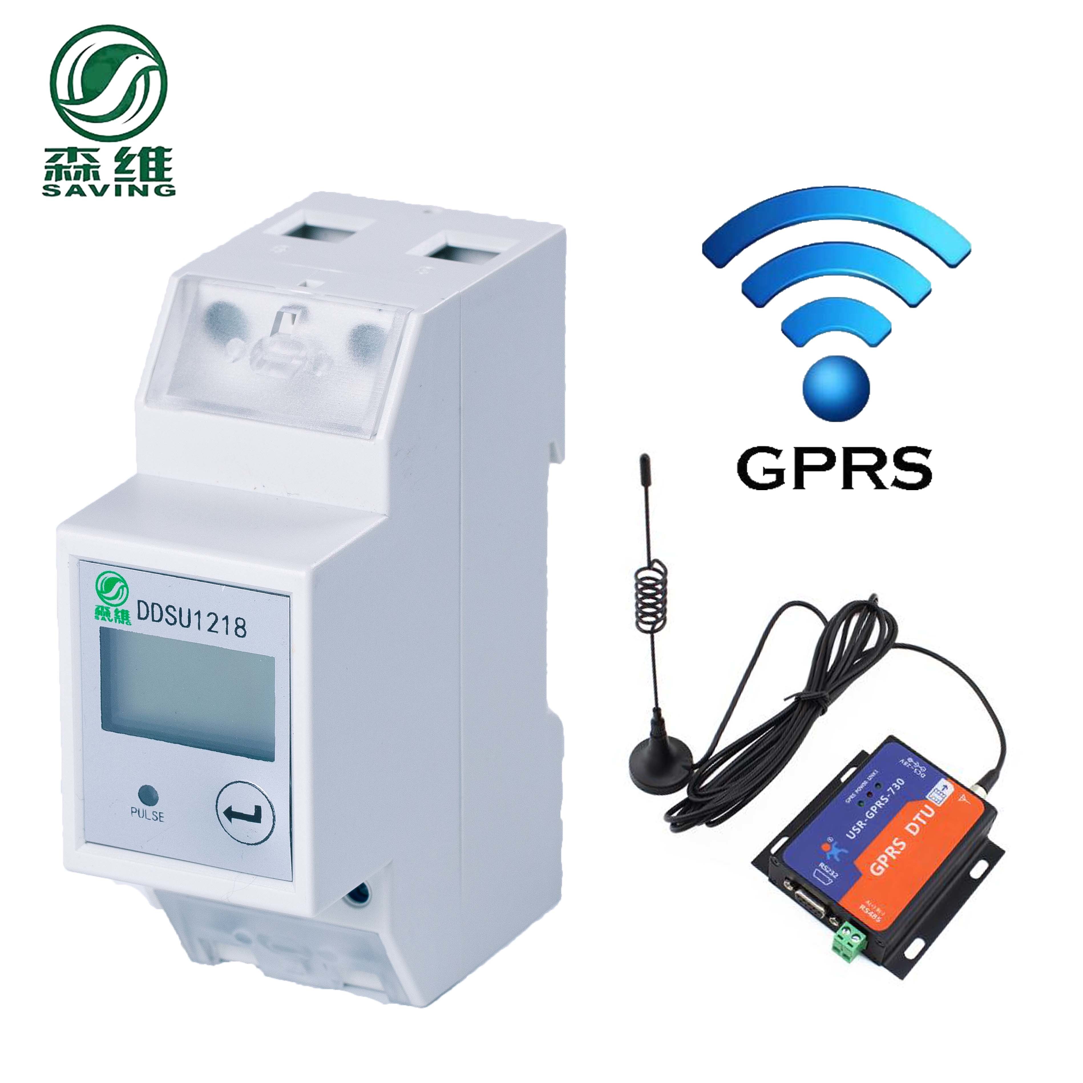 5A GPRS Smart Prepaid Energy Meter Din Rail Small Single Phase Prepaid ...